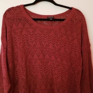 Dusty mauve open knit sweater